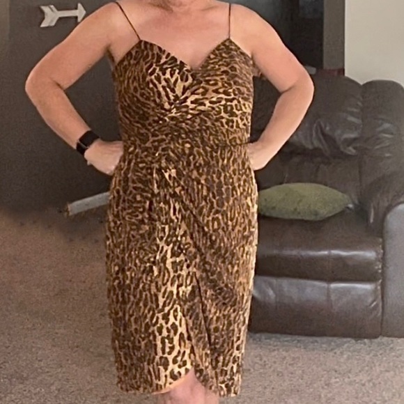 Vintage Gillian Leopard Ruched Midi Dress - Picture 2 of 10